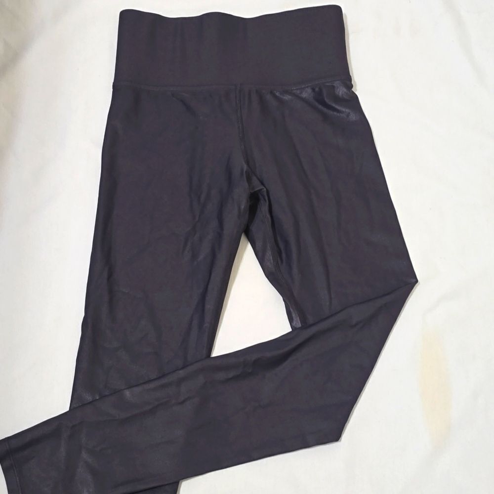 Carbon38 Takara‎ Liquid Shine  Leggings Workout METALLIC GRAY Women's Size Small